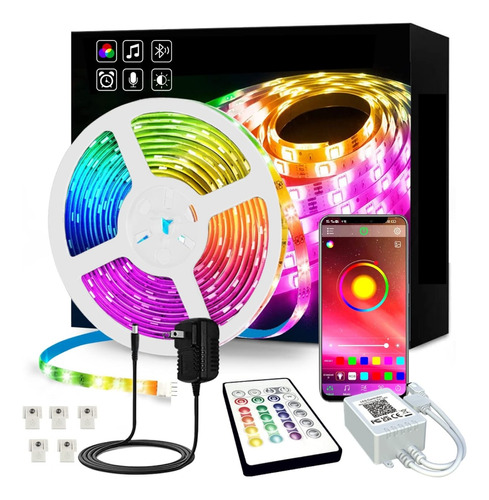 Cinta De Luz Led Rgb 10 Metros Tira Led + Control Bluetooth