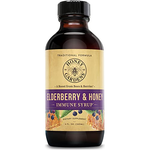 Honey Gardens Elderberry Syrup W / Apiterapia Miel 1dm0d