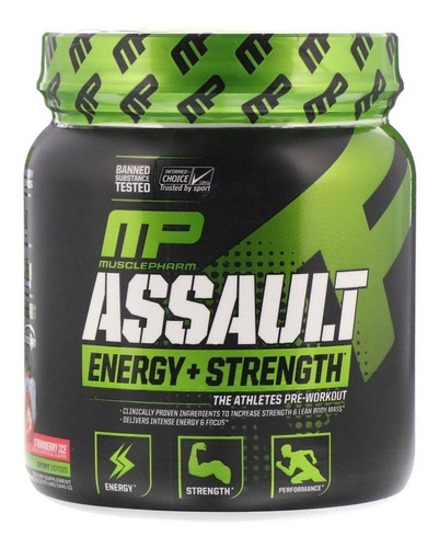 Assault Pre Workout Mp Musclepharm Pré-treino 30 Doses Eua