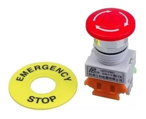 Boton De Paro De Emergencia No Nc 22 Mm Plc Push Normalmente