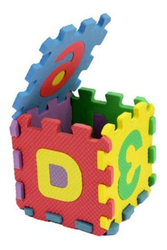 Tapete Eva Afanumérico Castelinho Cubo 9x9 Cm 5 Mm 36 Peças
