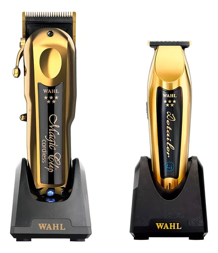 Conjunto Wahl Clipper + Trimmer Cordless Professional Gold Cs