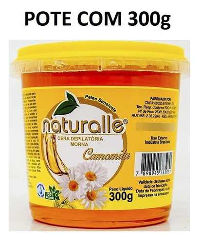 Cera Depilatória Morna Camomila Natural Produto Vegano