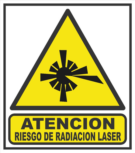 Cartel Atencion Riesgo De Radiacion Laser 22x28 Cm