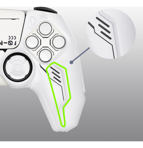 Playvital Funda De Silicona Para Ps5 Mando - Edición Mecha Color Blanco