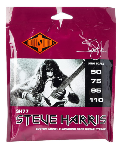 Sh77 Steve Harris Monel Flatwound Bass Cuerdas De Guitarra (