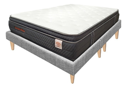 Colchón Firme Doble 140 Pedic Premium + Base Sif Color Gris