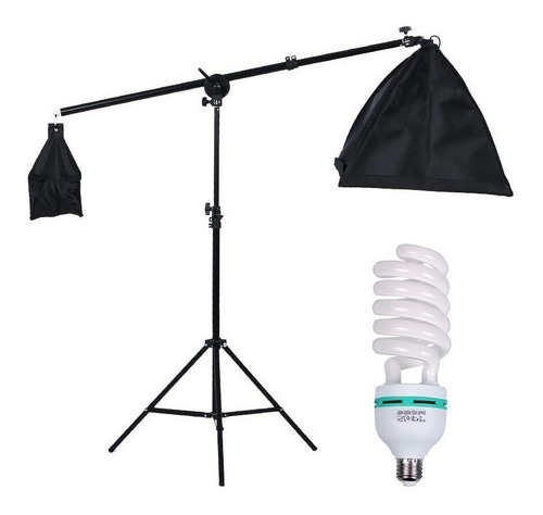 Braço Girafa Boom Arm Contrapeso Softbox C/ Lampada 135w