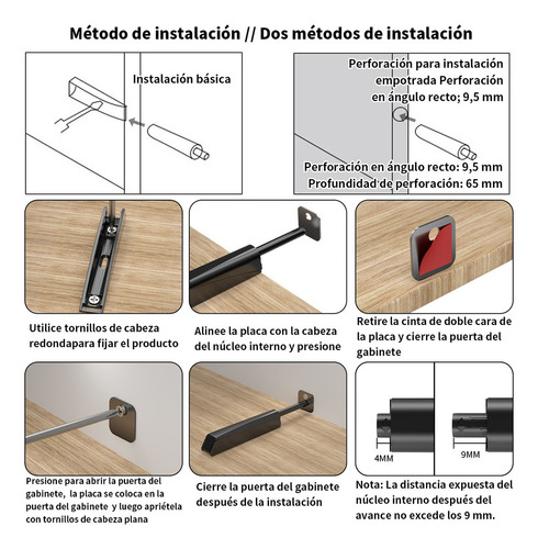 Sistema Push To Open Con Amortiguador, Pack De 10 Retenes