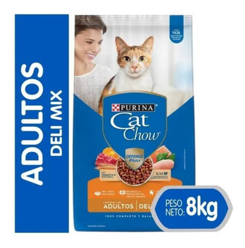 Alimento Cat Chow Defense Plus  Cat Chow Delimix Defense Plus  para gato adulto todos los tamaños sabor mix en bolsa de 8 kg