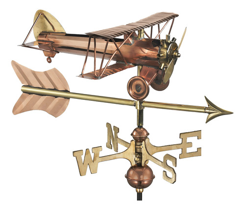 Good Directions Biplane Con Flecha Weathervelete, Incluye Mo