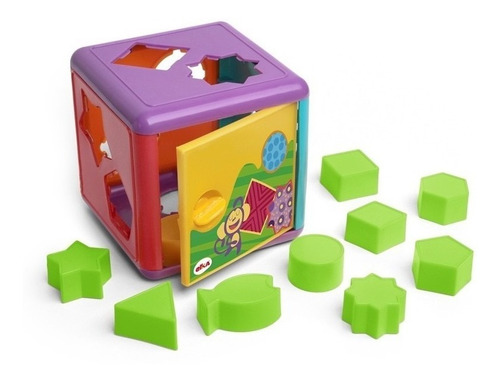 Cubo De Encaixes - Brinquedo Infantil C/ 10 Peças - Elka