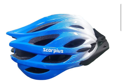 Casco Scorpius Azul Con Blanco Para Bicicleta+ Envio Gratis