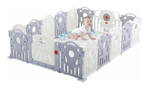 Corral Para Bebé Plegable Armable Paneles Seguridad Portátil