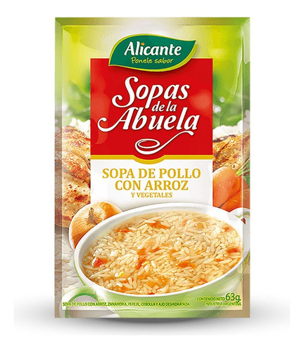 Alicante Sopas De La Abuela Pollo Arroz Vegetales X 63 Gr