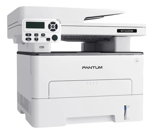 Multifuncional Láser Pantum M7102dw Blanco Y Negro Color Gris