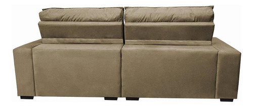 Sofá Retrátil e Reclinável com Molas Ensacadas Cama inBox Gold 2,52m Tecido Suede Velusoft Castor