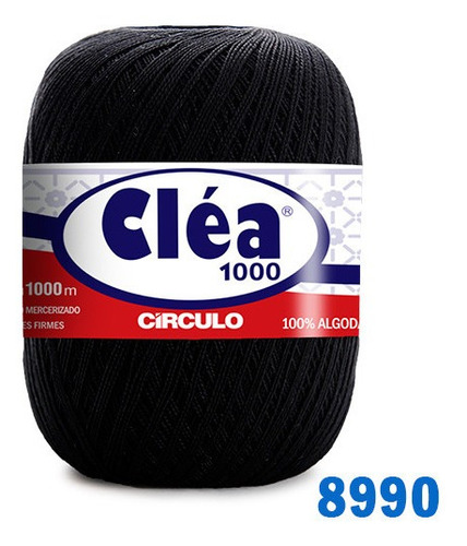 Linha Cléa 1000m Círculo Crochê Cor 8990 - PRETO