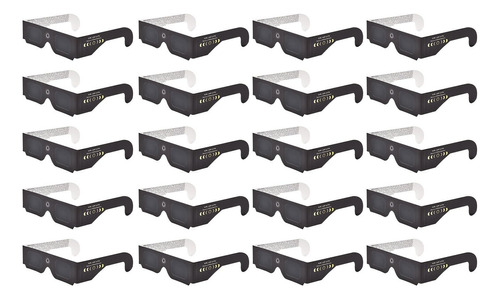 20 Óculos Para Eclipse Solar Com Proteção De Filtro De Luz