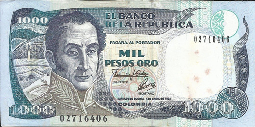 Colombia  1000 Pesos 4 Enero 1993