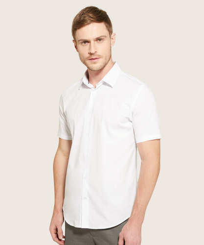 Camisa Hombre Patprimo Blanco Algodón M/c 44012578-10215