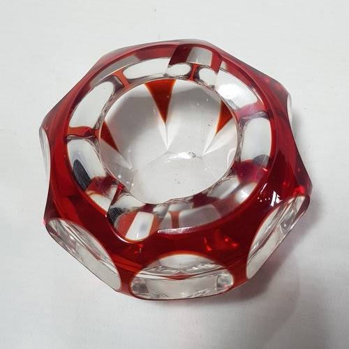 Imagen 4 de 5 de Antiguo Cenicero De Cristal Facetado Mag 58713