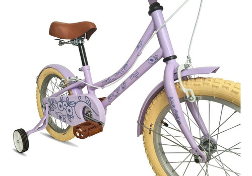 Bicicleta Infantil Maja Vintage Rueda Laterales Rodada 16 Color Lila