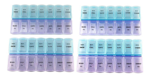 Kit 4 Caixa Porta Comprimidos Organizador Remédios 7 Dias Da