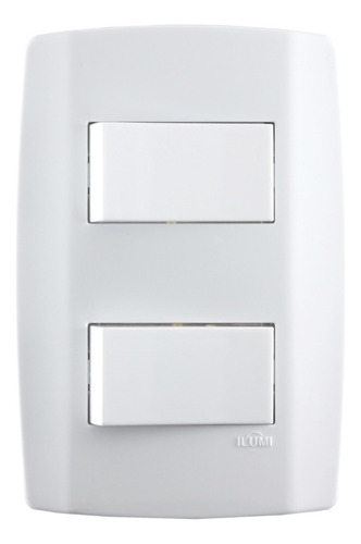 Conjunto 4x2 Interruptor Duplo Paralelo Slim Ilumi Cor Branco