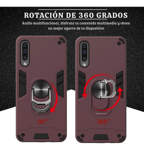 Funda Para Galaxy A50 Con Mica Varios Modelos Antigolpes Rojo Armor Ring Sin Mica