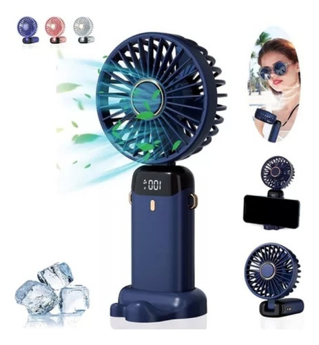 Mini Ventilador Portatil De Mano 5 Velocidades Con Carga