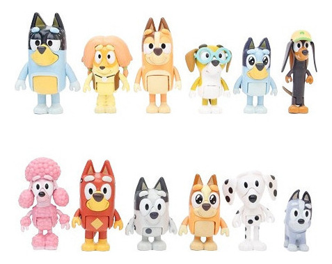 12p Para Bluey Familia Y Amigos Figura Modelo Juguete Regalo