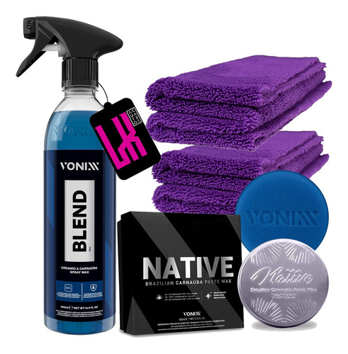 Kit Native Paste Wax + Blend Spray Vonixx + Microfibra Zacs
