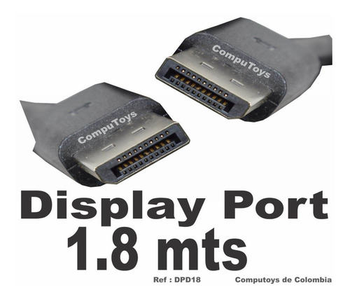 Imagen 1 de 6 de Cable 1.8 M Display Port Machos Ref: Dpd18 Computoys Sas