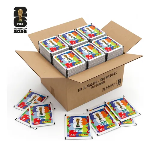 Kit 100 Envelopes Figurinhas Copa Do Mundo 2026 - 700 Cromos