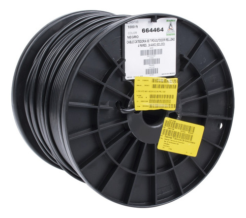 Bobina 305m, Cat5e Con Gel Para Exterior, Color Negro