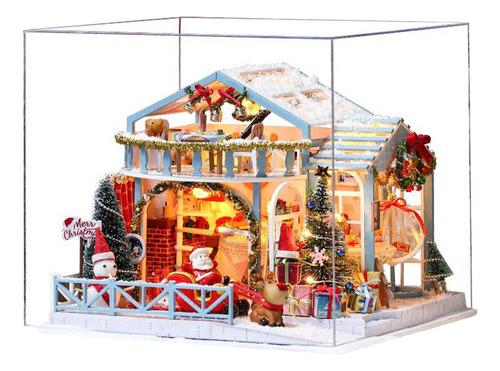 Diy Casa De Muñecas De Madera Navidad Miniatura Muebles Kit