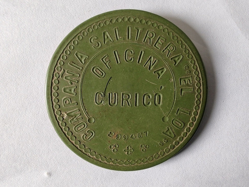 Ficha Salitrera Curicó Verde Verde 1 Peso (x1880