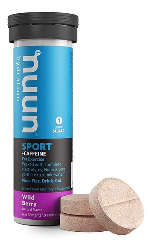 Nuun Sport + Caffeine Wild Berry Caja/ 8 Tubos