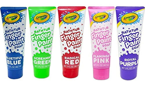 Crayola Bathpaint Fingerpaint Paquete De 5 Colores, Tubos De