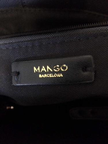 Imagen 7 de 10 de Bolsa Negra Mango Tote 28x35x13 Cm Excelente Estado Usada