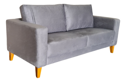  Sofá De Living Argélia Linho Suede Corano Pé Trapézio 180cm