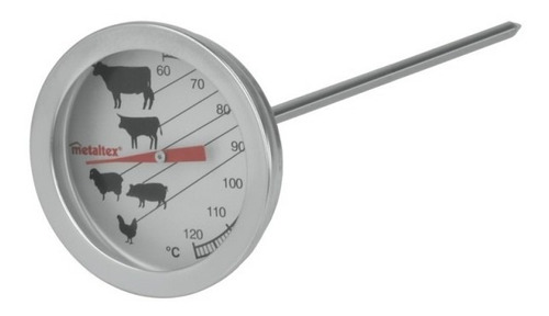 Termometro Para Carnes Metaltex Acero Inoxidable 120c 12cm