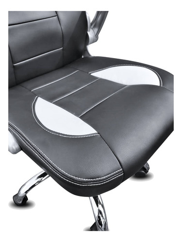 Sillon Gamer Playstation Ps4 Xbox Pro Basculante Cromado Brazos Moviles + Envio Gratis C/ Garantia Color Negro con Blanco