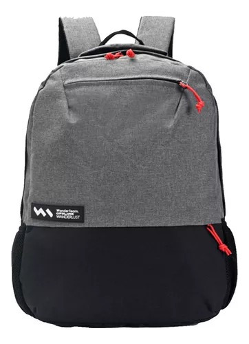 Mochila Urbana Escolar Porta Notebook Wanderlust Color Gris - Negro Diseño de la tela Gris