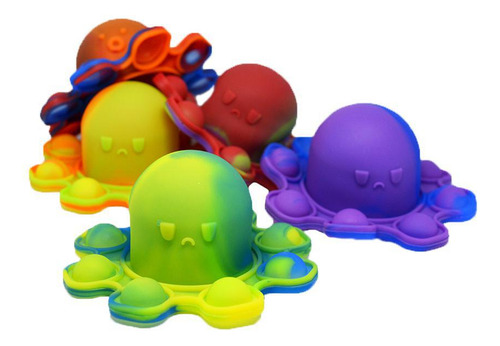 Llavero Pop It Fidget Antistress Sensory reversible con forma de pulpo
