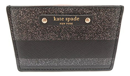 Billetera Kate Spade Haven Lane Graham Negra Con Rayas De Br