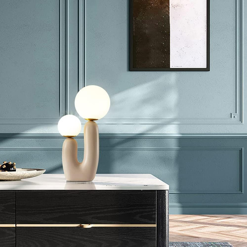 Lámpara De Noche Moderna, Lámpara De Mesa Con Pantalla De Cr