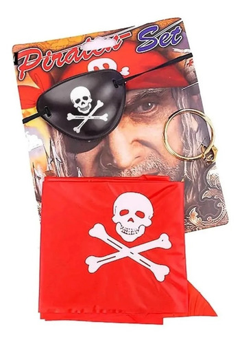 Kit Pirata Brinco Tapa Olho E Bandana - Zw-50098 - Halloween