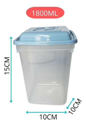 Imagem 3 de 7 de Potes Para Mantimentos Kit 3 Peças Transparente Com Tampa Nf
